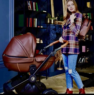 Cărucior Krausman Topaz lux maro 3 în 1 + cadou