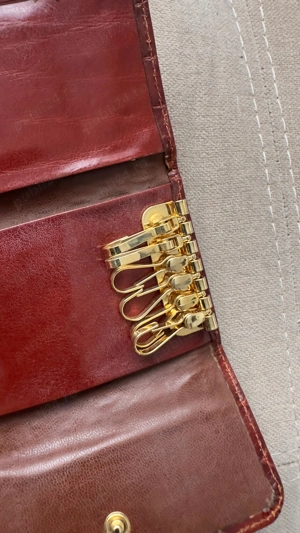 Husă cheie din piele, culoare coniac, Pierre Cardin