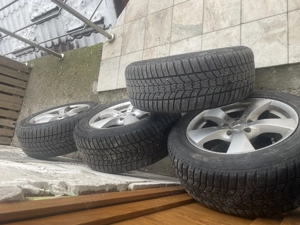 set 4 roti mercedes 225/55/16 cu anvelope sava f bune  - imagine 2