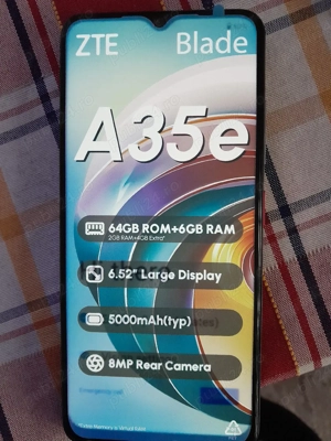 Vând un telefon ZTE BLADE A 35 e nou și rezistent 