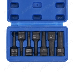 Set de 7 chei tubulare de impact Torx T20 - T60, cu acționare de 3/8