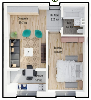 Ap. 2 cam. martie 2026 zona Militari Residence