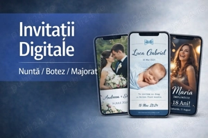 Invitații Digitale - Nuntă   Botez   Majorat