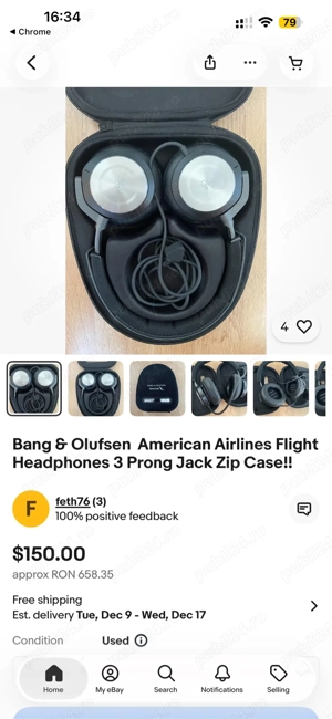 Bang & Olufsen H9i boeing 787 dreamliner bussines American Airlines - imagine 3
