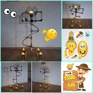 Veioza Lampadar Aplica Stil Industrial Interior Exterior Casa Curte Gradina Pentru Bar Cafenea Hotel - imagine 3