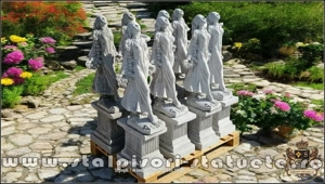 Statuetă zeiţa Flora, gri patinat, model S5. - imagine 5