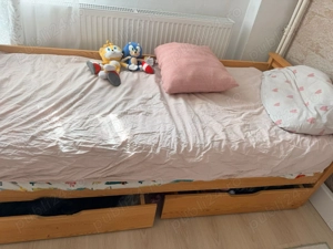 Pat 180x80 cm si saltea cu 2 lazi depozitare