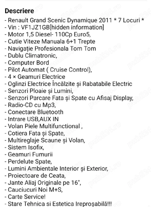 Renault  grand scenic 3 2011 Anunțul este valabil până pe 12.02.2026.