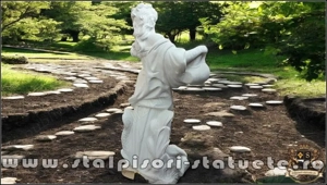 Statuetă domnița cu ulcea, alb marmorat, model S16. - imagine 3