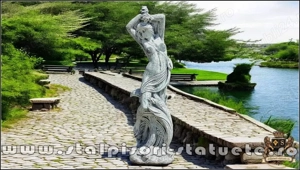 Statuetă decor, gri patinat, model S26. - imagine 2