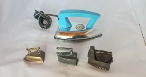 Lot Fier călcat pt.călătorie, fier cu horn ascuțitoare si 2 miniaturi