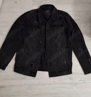 Jacheta neagra din blugi - imagine 3