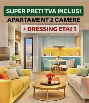 SUPER PRET!Apartament cu 3 camere + balcon, 1 loc de parcare, Giroc