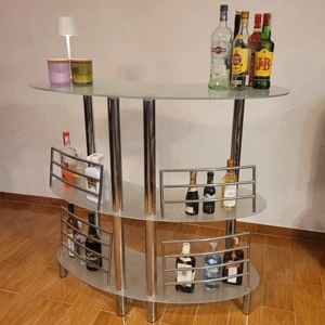 Bar de sticla cu picioare de inox