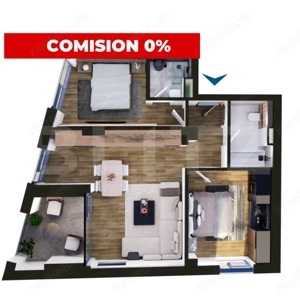 Comision 0 | Apartament de vanzare, cu 3 camere, 69 mp, zona Torontalului