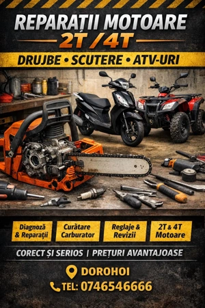 Repar motoare mici   2T & 4T | Drujbe, scutere, ATV-uri