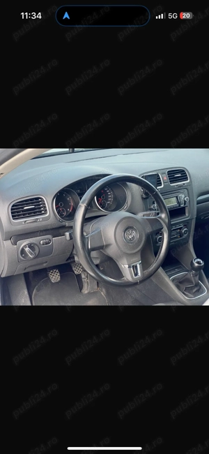Vand Golf 6, 1.2 benzină 122 cai, 6 trepte*distribuție lant*Clima*Incalzire scaune*Carlig remorcare* - imagine 6