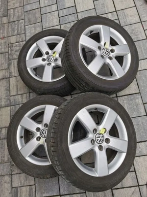 Roti aliaj 16" 5x112 cu anvelope de vară DUNLOP 205/55 /16  - imagine 2