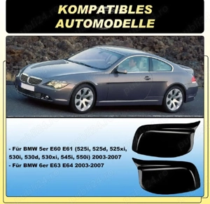 Capace de Oglindă GEARMONSTER pentru BMW Seria 5 E60 E61 Seria 6 E63 E64 – Negru Lucios - imagine 5