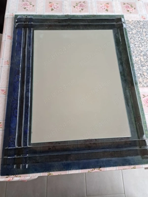 oglinda cristal, vintage, cu rama de sticla, deosebita