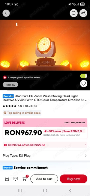 vand Moving head wash 36 x 18w RGB - imagine 2