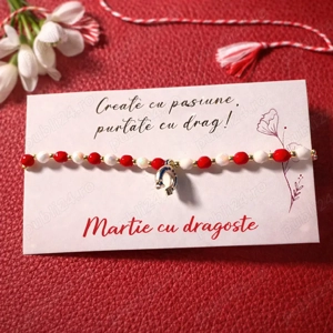 Brățară handmade Mărțișor cu charm potcoavă 