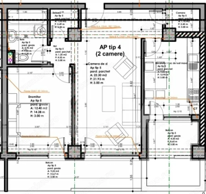 Apartament 79.600 € 2 camere 51mp utili buc separata etaj 1 Sibiu - imagine 2