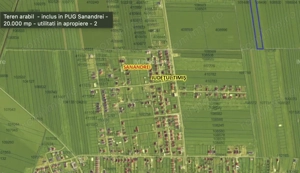Comision 0 - Teren arabil  - inclus in PUG Sanandrei - 10.000 mp - utilitati in apropiere
