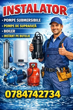 Instalare pompe submersibile,pompe de suprafata si hidrofoare