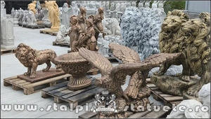 Statuete de grădină, din beton, arămiu antichizat. - imagine 2