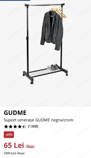 2 Suport umerașe negru