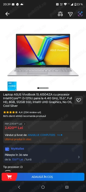 Laptop asus vivobook