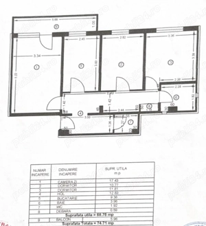 Direct proprietar, Apartament 3 camere, 74,7 mp, 2 băi cu geam, mobilat   Malu Roșu, etaj 1