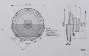 Difuzoare Pioneer 2 cai, 4 ohmi, 17cm - imagine 5