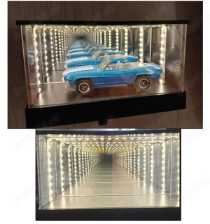 Display auto / Suport chei tip garaj auto cu Oglindă LED Infinity pt Hot Wheels - imagine 2