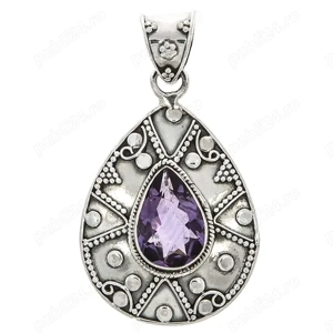 Pandantiv argint 4cm cu piatra zirconiu