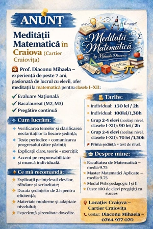 meditatii matematica #Craiova 