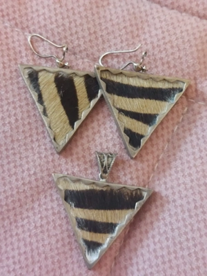 Set argint unicat cu blanita naturala