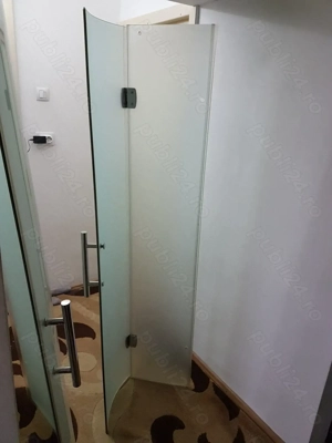 Cabina dus colt, sticla securizata mata, grosime 6 mm, 90x90x185cm, folosita, stare ca noua - imagine 3