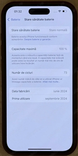 iPhone 15 Pro NOU 256GB 100% stare baterie - imagine 2