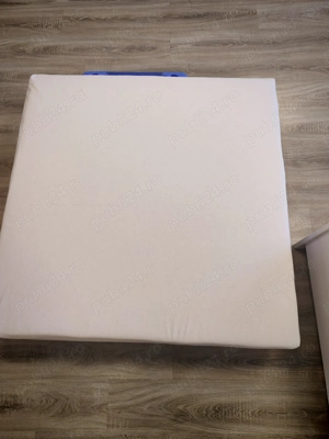 Saltea SafeNest tarc copii 120x120x12 cm 3 straturi, 2 fete, lana, ventilatie, husa noua alba