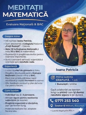 Meditații Matematică V-XII. Pregătire BAC și Evaluare