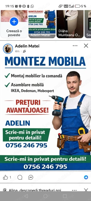 Ofer servicii de montaj mobilier de orice tip!
