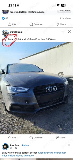 Audi a5 s line facelift capota fără far trager ușa stopuri  - imagine 5