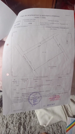 Vând teren 4750 metri pătrați București sector 4 str Drumul Dealul Bradului 