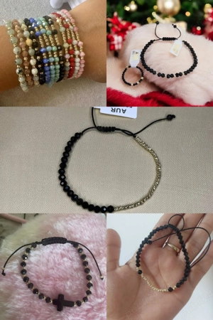 Super OFERTA  Bratari snur cu bilute aur 14k - imagine 5