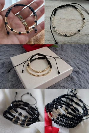 Super OFERTA  Bratari snur cu bilute aur 14k - imagine 4