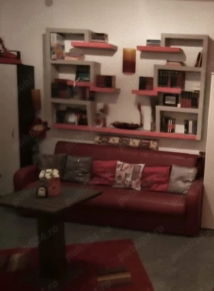 Set sufragerie: Canapea 3 locuri și Fotoliu - Piele ecologică ROȘIE