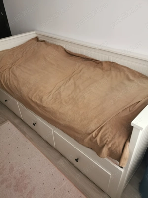 Divan Alb HEMNES Ikea - 3 sertare 2 saltele - imagine 2