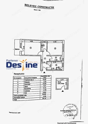 Apartament 2 camere 55 mp model decomandat